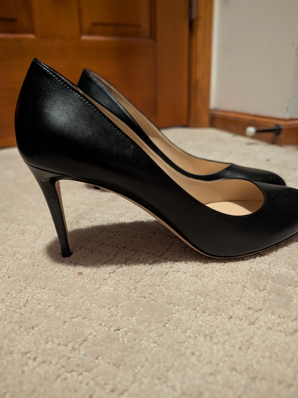 Jimmy Choo Black Leather Pointed-Toe Stiletto Pumps